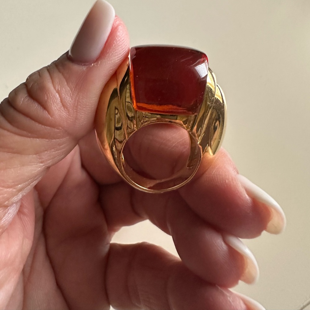 Fashion Gold and Amber Ring